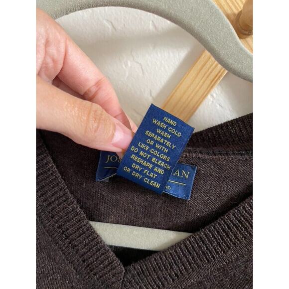 Joseph & Lyman Sweater Men's Large Italian 100% Merino Wool Pullover Brown - Picture 5 of 6